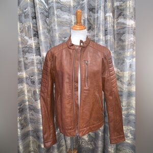 H&M vegan leather bomber motorcycle jacket Size L